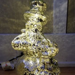 LED Light Up Mercury Glass Snowman